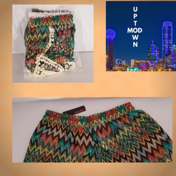 Women's Chevron Pom=Pom Lounge Shorts - Picture 3 of 3